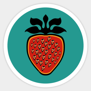 Strawberry Heart Berry Indigenous WAWEZHI CANADA Sticker